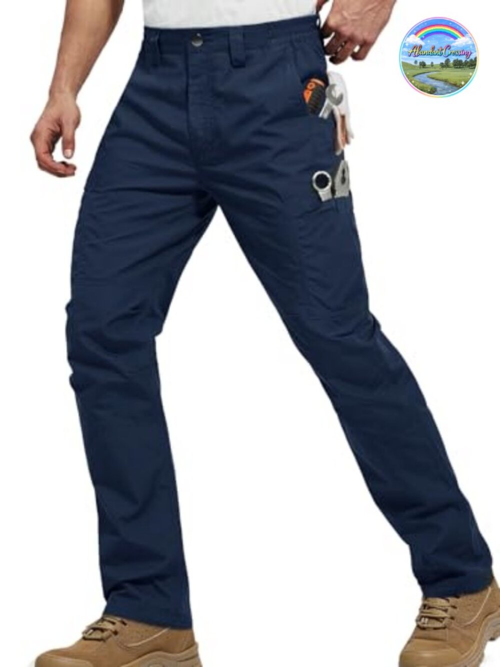Mens Cargo Tactical Work Pants Ripstop Water Resistant Utility